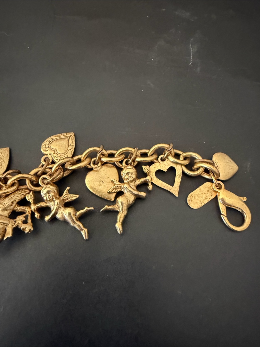 Arizona Jean Company Gold-Tone Heart & Charm Link Bracelet - Picture 2 of 4